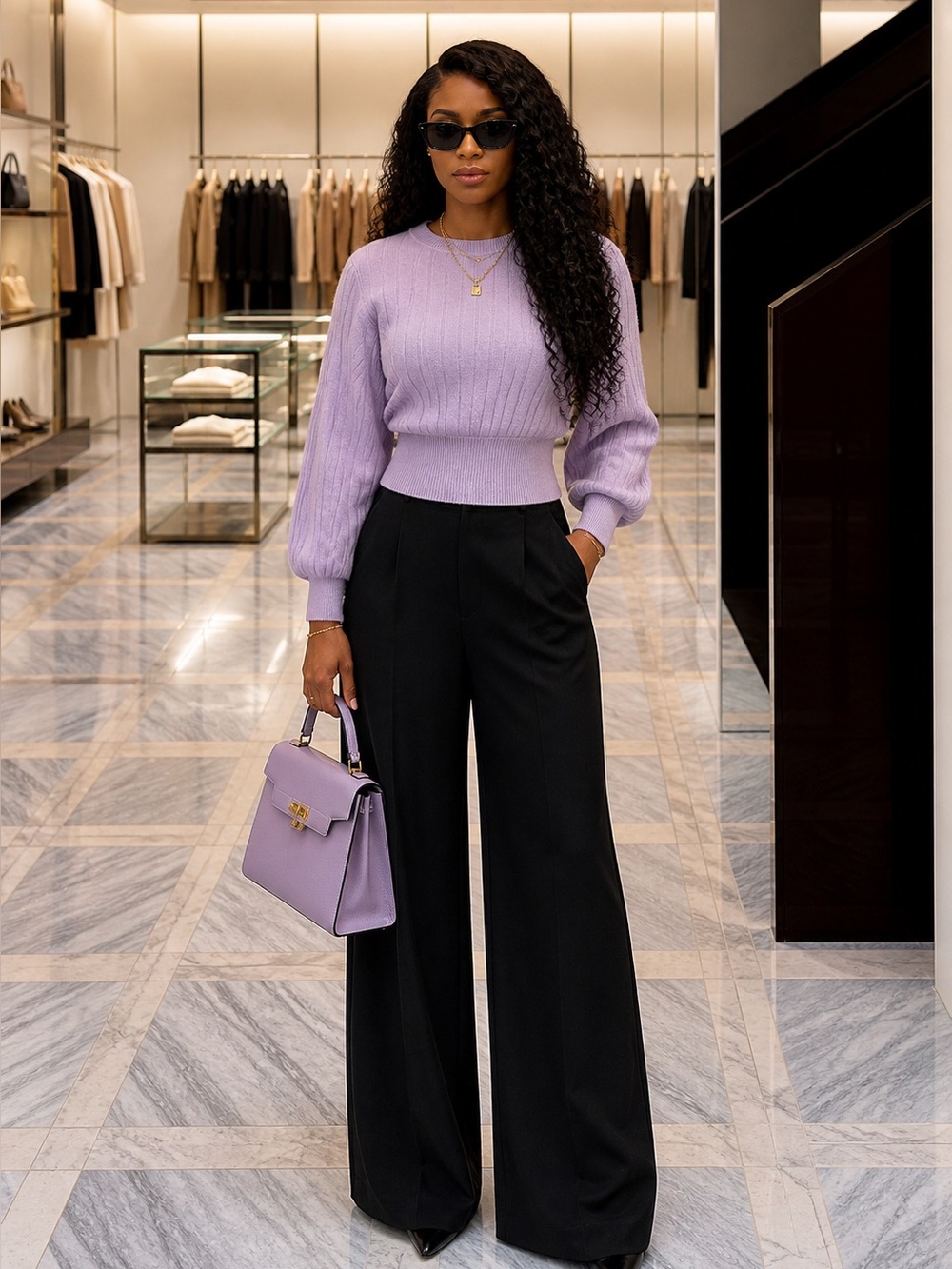 CRUSH Purple Crew Neck Sweater with Ribbed Knit and Dolman Sleeves S